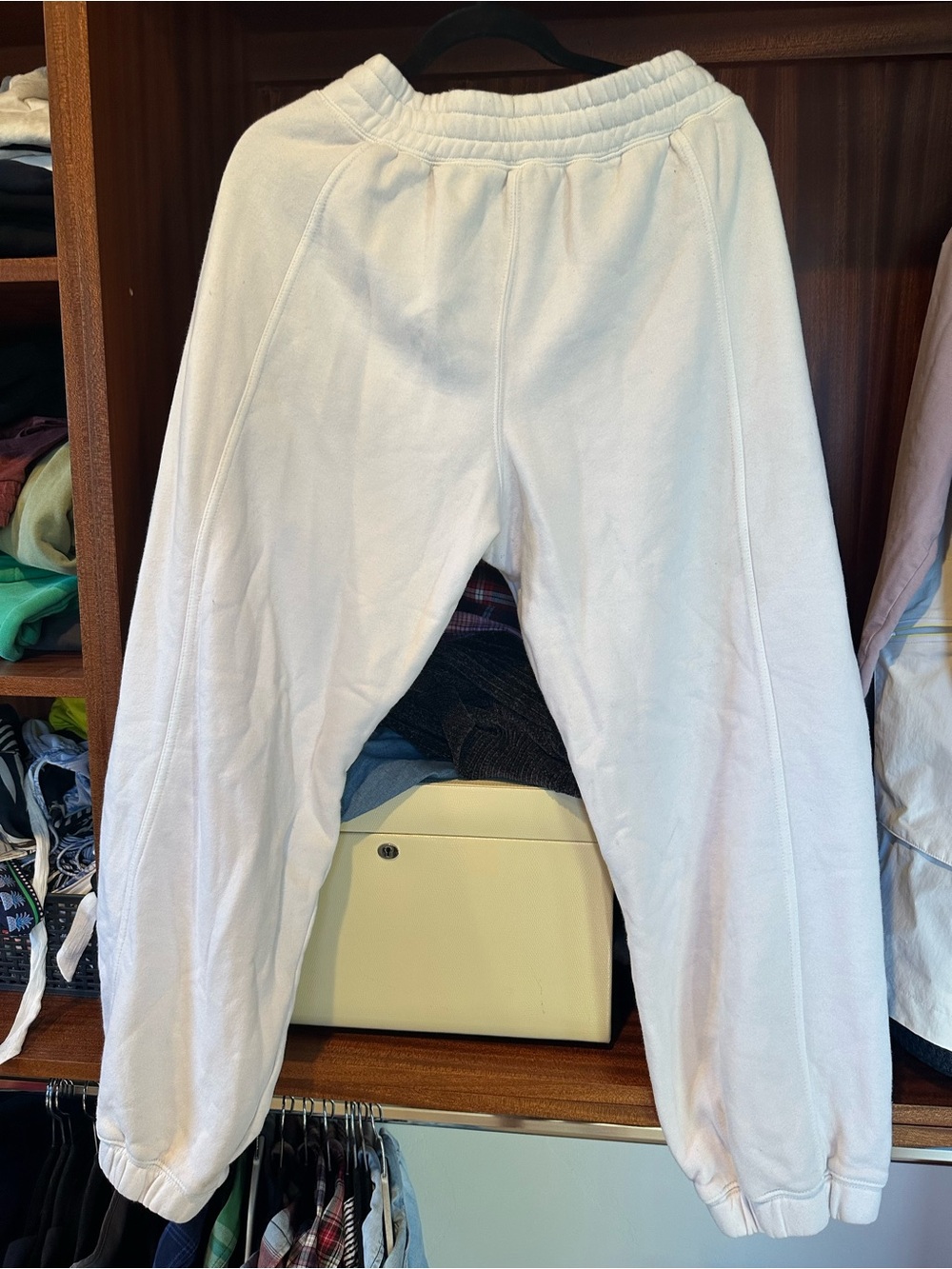 Free People White Cozy Track Joggers
